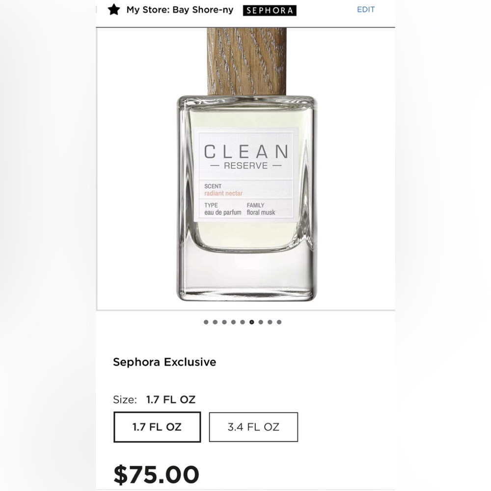 CLEAN RESERVE RADIANT NECTAR 1.7 OZ EAU DE PARFUM SPRAY (BRAND NEW IN BOX)